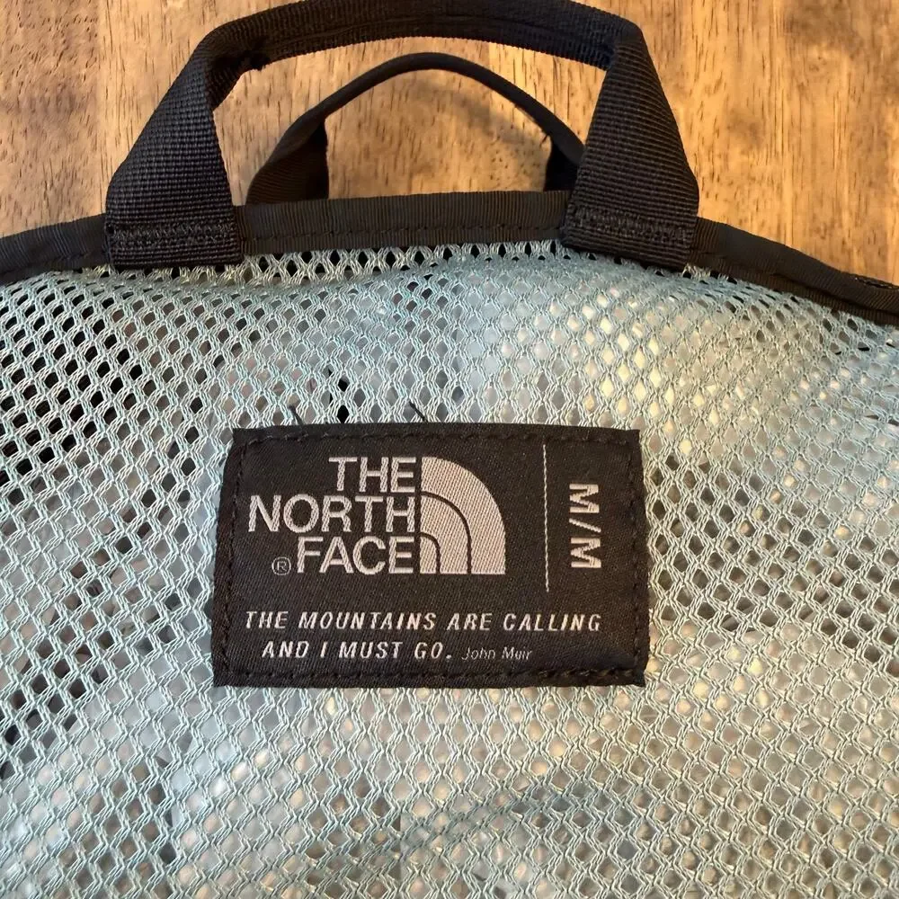 The North Face Gilman Duffel Bag Packable Travel Round Medium Black/Blue 71L